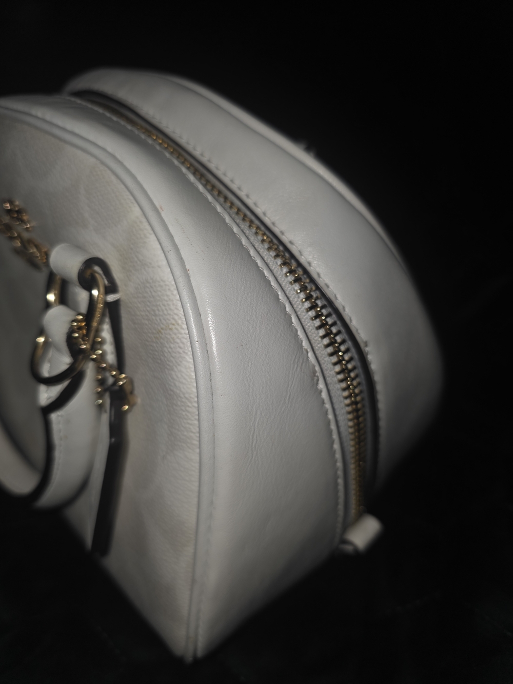 Coach Sydney Satchel Glaxier White Signature Dome Satchel Bag Purse - Picture 2 of 12